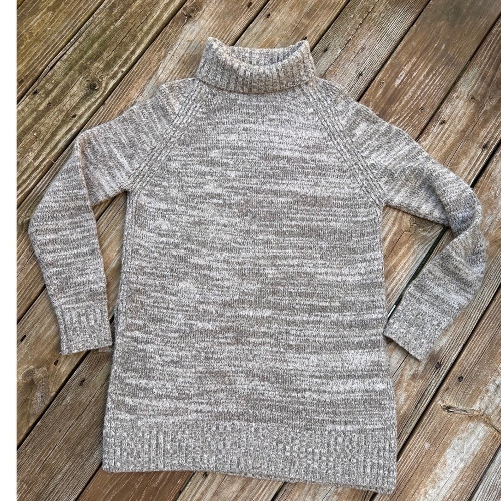 Zara Knit Tunic Chunky Knit Turtle‎ Neck Raglan/Long Sleeve